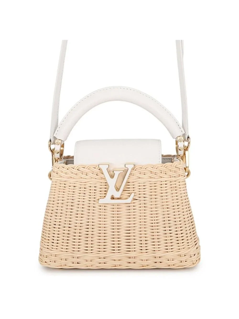 Louis Vuitton Capucines Mini Rattan Cowhide Leather 2-Way Shoulder Bag